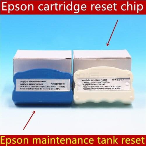Epson cartridge Chip resetter for EPSON 7910/9910/7900/7890/7908 Printer Maintenance subtank decoder Waste ink cartridge reset