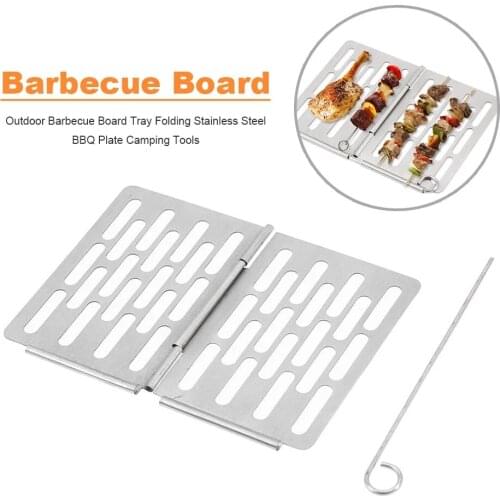 304 S/M/L Stainless Steel Outdoor Camping Folding Barbecue Board Wild Picnic Portable Grille Outdoor Barbecue Net