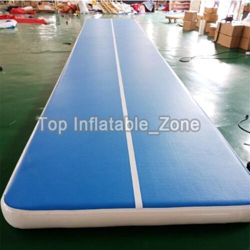 Blue Color Airtrack Big Size Taekwondo Air Track Cheap Price Customized Air Floor 6m/8m Tumbling Mat Customized Logo