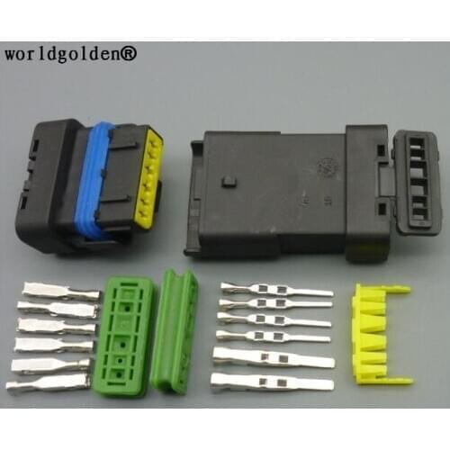 Worldgolden 6 pin male female gray Accelerator pedal auto connector for citroen Peugeot Renault 211PL069S0049 211PC069S0049