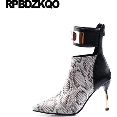 Shoes Fashion Square Toe Women Boots Winter 2021 Fur Snakeskin 10 Thin Stiletto 13 45 Big Size Snake Plus Ankle Short High Heel