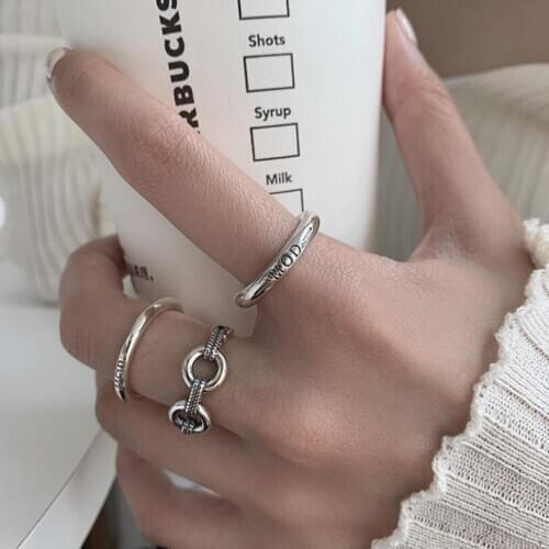 Retro Pig Nose English Alphabet Index Finger Opening Rings For Women Couple Trend Jewelry Party Gift SAR376