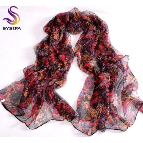 New Grape Flower Female Silk Scarf Shawl Printed 170*105cm Spring Autumn Fashion Accessories Purple Red Long Scarves For Ladies