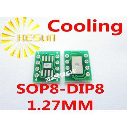 100PCS SOP8 turn DIP8 with Cooling 1.27MM Pitch IC adapter Socket Adapter plate PCB