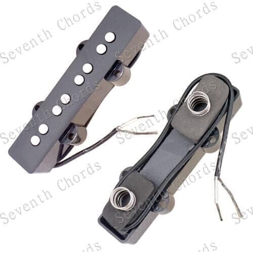 2 Pcs JB Bass Pickup for 4 String Electric Bass Guitar - Black The Back with Adjust Spring