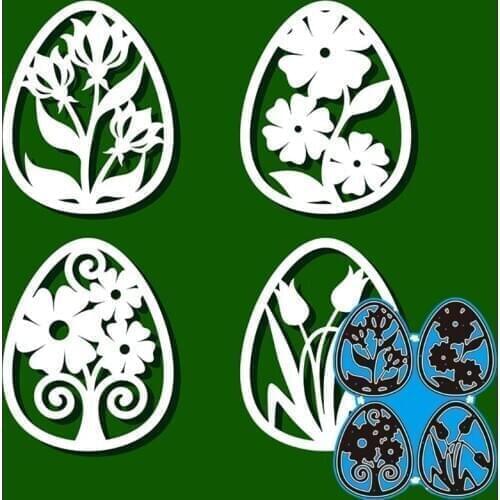 4Pcs Easter Eggs Metal Cutting Dies Stencil Scrapbooking DIY Album Stamp Paper