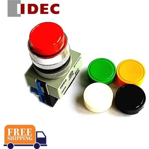 5PCS IDEC SWITCH ABW 22mm ABW210 ABW211 ABW201 G R B Y 1NC 1NO Self-reset button SWITCH ABW211R ABW211G