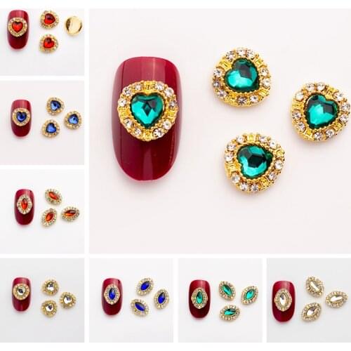 5psc/lot Ab Crystal Glass 3D Nail Art Ornaments Rhinestone for Nail Art Gem Holographic Effect Charm DIY Nails Accessories