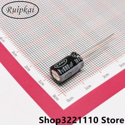 50pcs 680UF 16V 8x12mm Aluminum Electrolytic Capacitor 16V 680UF 8*12mm CL series 105 temperature life expectancy 2000H