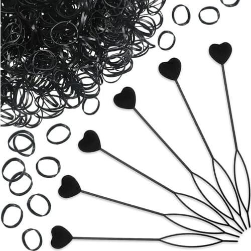 6Pcs Black Topsy Tail Hair Braid Ponytail DIY Maker Hair Styling Tools Ponytail Creator Plastic Loop Hair Tools Accessories