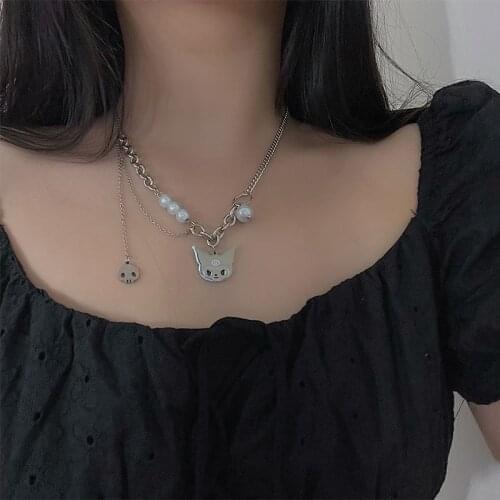 Anime Melody Kuromi Cinnamoroll Torque Necklace Action Figure Melody Cinnamoroll Kuromi Necklace Figure Toys Gifts for Girl