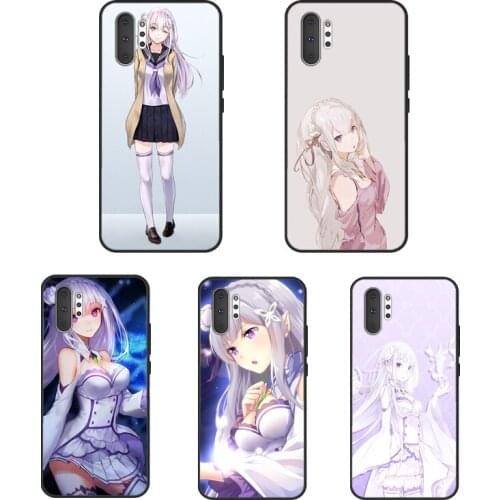 Re Zero Emilia Phone Case For Samsung Galaxy S10 S9 S8 S20 FE S21 Ultra Note 20 Note9 Note 10 Plus Cover