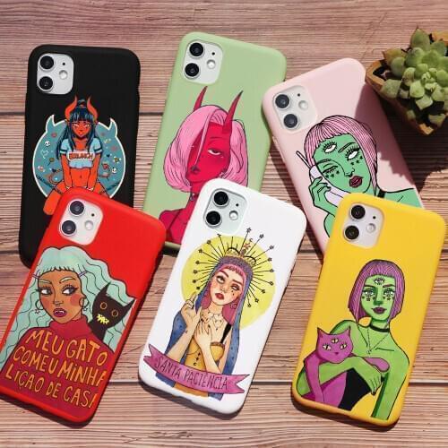 Devil girl art Travel girl Cute angel Phone Case For samsung S20 plus S10 E Plus S8 plus S9 Plus a50 a70 Silicone Soft TPU Cover