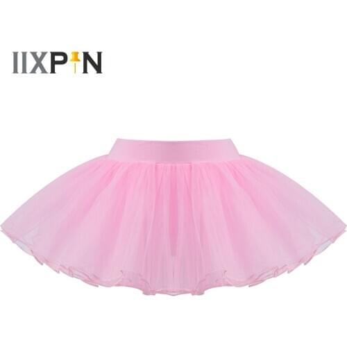 Kids Jazz Ballet Dance Skirt Tulle Mini Ballerina Skirts Children Stage Performance Costume Party Tutu Skirt For Girls Dancewear