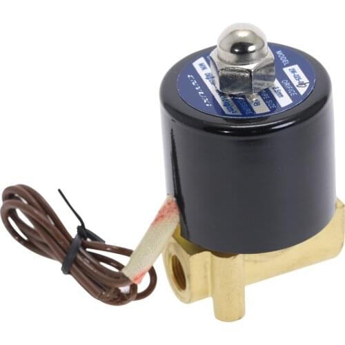 1/8" Brass Electric Solenoid Valve DC12V DC24V AC220V 110V Normally Closed 2W-025-06 Solenoid Pneumatic Valve for Water Oil Air