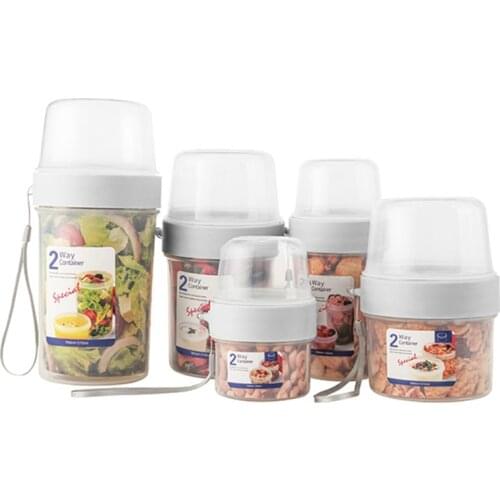 Fresh-keeping Food Container Salad Yogurt Box Container For Cereals Double-layered Portable Travel Storage Jars Kitchen Accessor