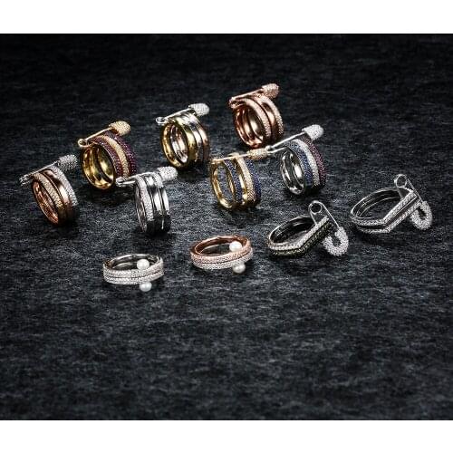 LIDU High Quality 925 Silver Diamond Set Pin Ring Multi-style Personalized Elegant Monaco Jewelry As A Gift For Friends