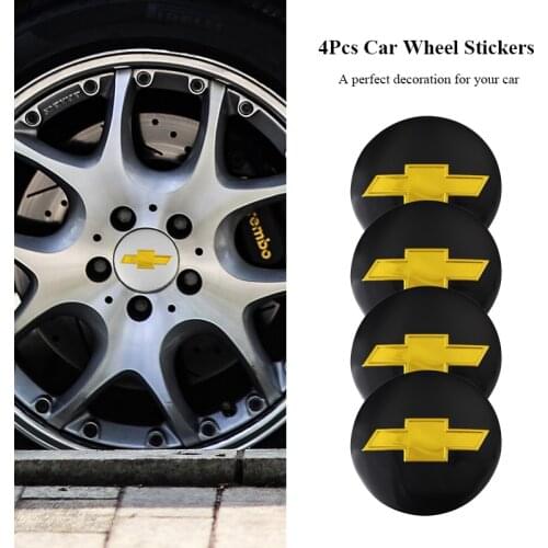 4Pcs Metal Car Wheel Stickers Auto Hub Cap Emblem Badge Accessories For Chevrolet Equinox Impala Captiva Trax Cruze Malibu Tahoe