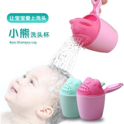 2019 New Cartoon Baby Bath Caps Shampoo Cup Children Bathing Bailer Baby Shower Spoons Child Washing Hair Top Kids