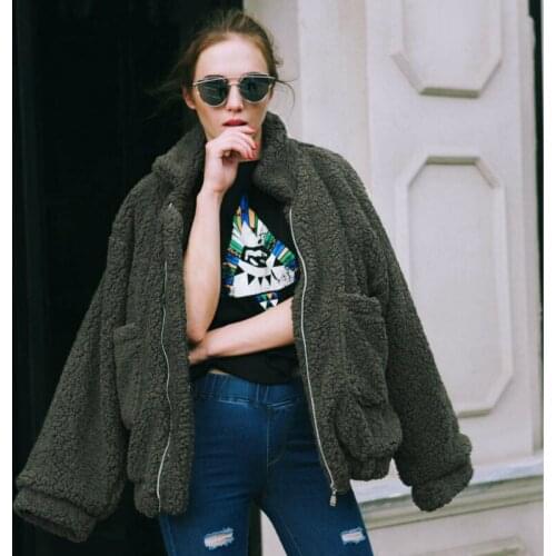Faux Fur Coat 2020 Casual Womens Tops Winter Ladies Coats Autumn Female Streetwear Leather Jackets Chaqueta Mujer LWL754