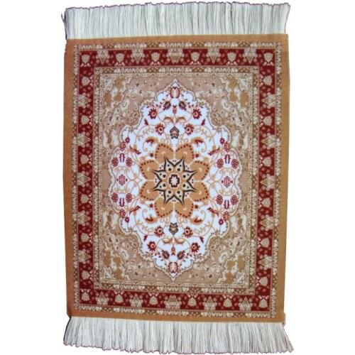 Persian Fringed Mouse Pad Mini Woven Rug Mat Mousepad Carpet Pattern Cup Pad Retro Arabian Style Home Office Table Decor Craft