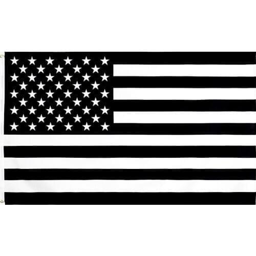 Yehoy hanging 90*150cm Recession USA Black and White American Flag For Decoration