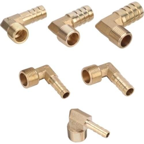 Garden Irrigation Accessories Brass Barbed Pipe Fitting Elbow Connector 6/8/10/12/14/16mm to 3/8" BSP Male Thread Coupling