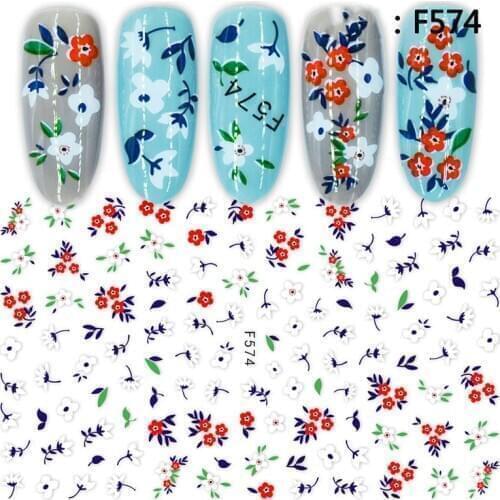 3D Nail Sticker Spring Autumn Self-Adhesive Glue Stickers Small Floral Leaf Flower Stickers for Manicure Nail Art Decoration