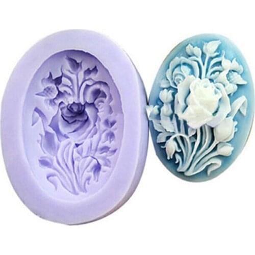 2Pcs Rosettes Soap Silicone Mold Cake Decoration Chocolate Baking Mold Tool Romantic Aromatherapy Soap