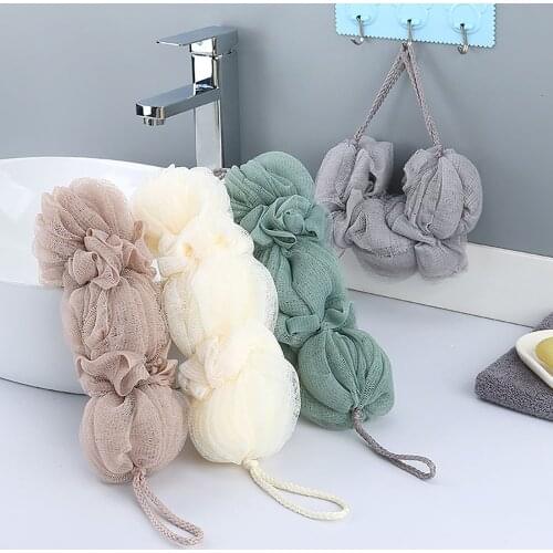 1pc Long Exfoliating Body Scrubber Bath Mesh Net Shower Ball Sponge Soft Massager Cleaning Tools Bathing Accessories