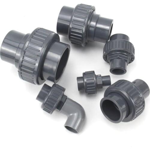 UPVC Pipe Union Connector for Garden Irrigation Water Tank Joint Water Pipe Straight Connector 20mm 25mm 32mm 40mm 50mm 63mm