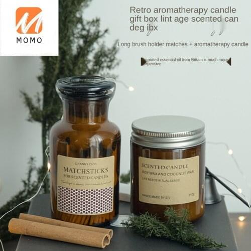 Essential Oil Retro Style Aromatherapy Candle Gift Box Set Friends Girlfriends Niche Birthday Gift Hand Gift