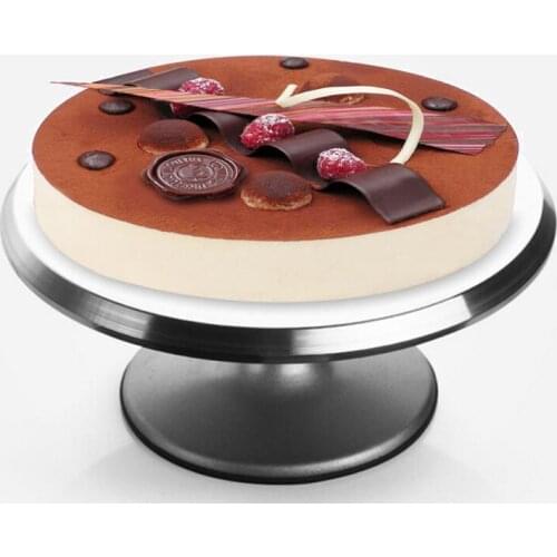 12inch Aluminum Alloy Cake Turntable Rotating Cake Decorating Turntable Stand Cake Swivel Plate Revolving Decoration Stand