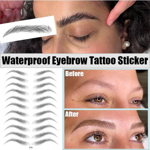 1pcs Hair-like Simulation Eyebrow Tattoo Sticker Waterproof Long Lasting Water Transfer False Eyebrows Stickers Makeup Tools