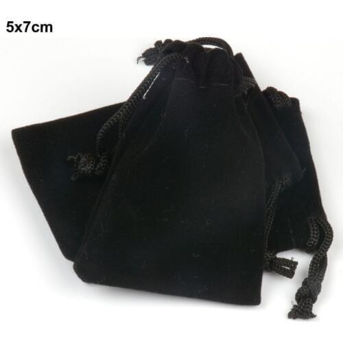100pcs/lot 5x7cm Soft Velvet Drawstrings Bag Jewelry Package Bag Wedding Christmas Boutique Packaging Velvet Gift Bags