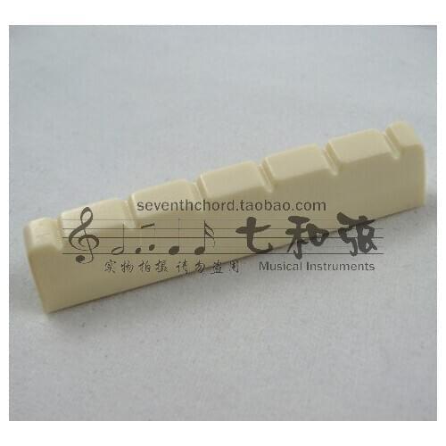 5 Pcs White Plastic Classic Guitar String Bridge Nuts 6 String Slotted,Classic Guitar parts 50 x 6 x 9.7-9.3mm