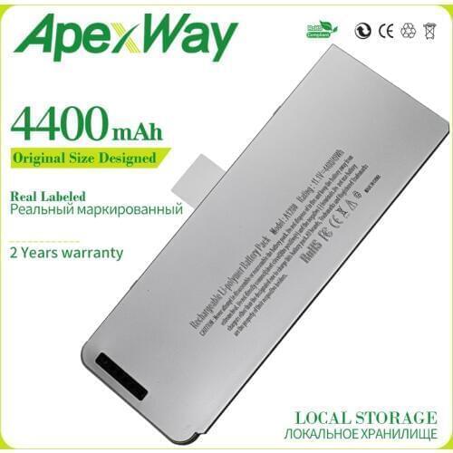 4400mAh 49WH 11.1V A1280 Laptop Battery for Apple MacBook 13" A1278 (2008 Version) MB466LL/A MB466 MB771LLA MB771