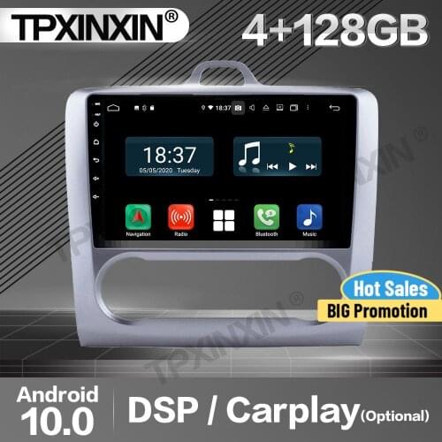 128G Carplay Car Radio 2 Din Stereo Receiver Android 10 For Ford Focus AT 2004- 2010 2011 GPS Player Audio Recorder Head Unit