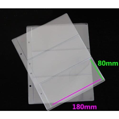 YYSD 1 Album Pages 3 Pockets Money Bill Note Currency Holder PVC Collection 180x80mm