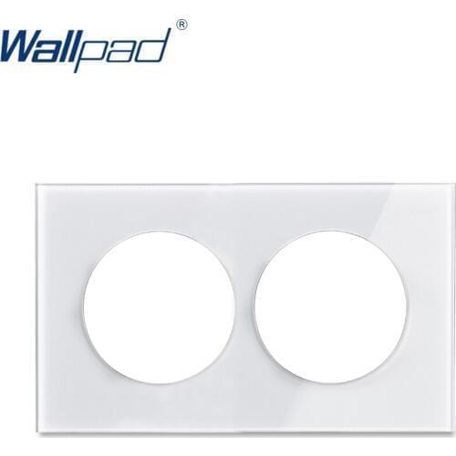 Wallpad Double Tempered Glass Panel Only 146*86mm White And Black Round Circle