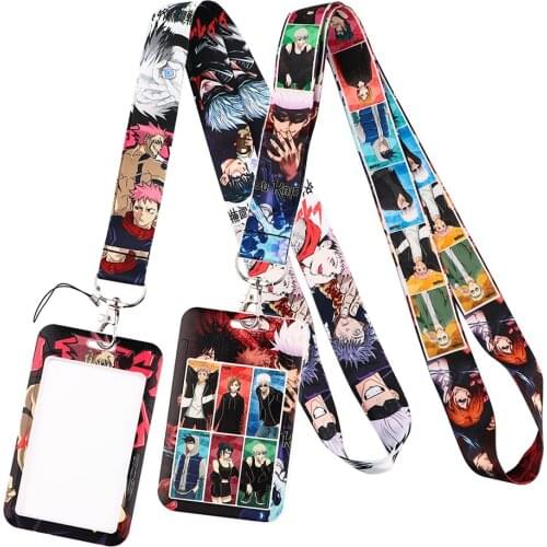 DZ1342 New Jujutsu Kaisen Anime Keychain Ribbon Lanyards for Keys ID Card Phone Straps Hanging Rope Lariat Students Badge Holder
