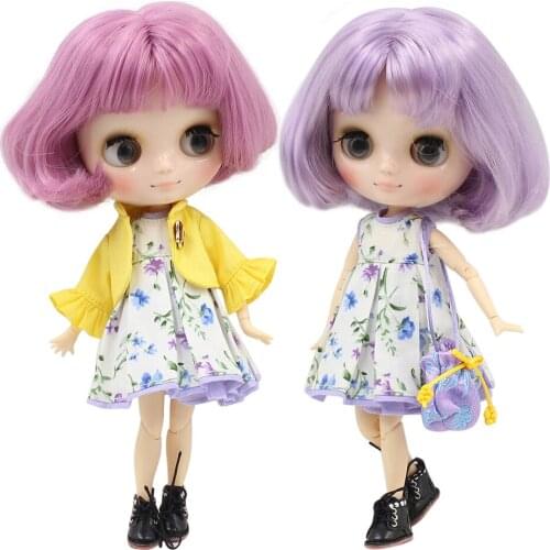 DBS blyth middie doll colorful hair Transparent face nude joint body suitable DIY for girl gift toy