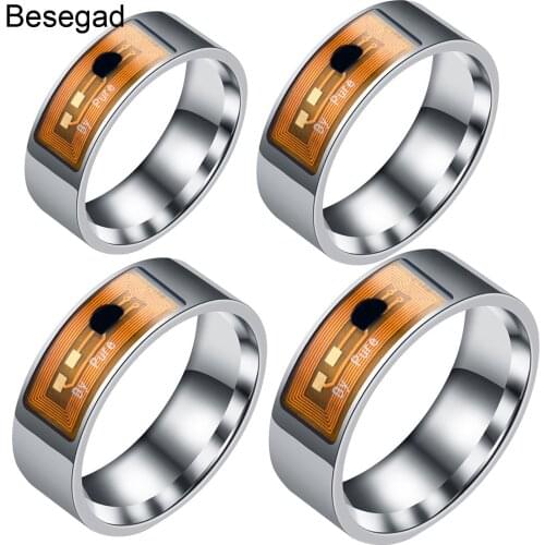 Gosear Multi-Functional Stainless Steel Intelligent Smart NFC Digital Finger Wear Ring for iPhone Xs Max XR hot sale smart ring