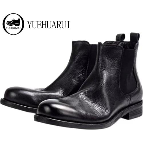 Goodyear Mens All-Go Mens Korean Shoe Mens Chelsea Sleeve Boots with Hand Wash and Vintage Made Leather