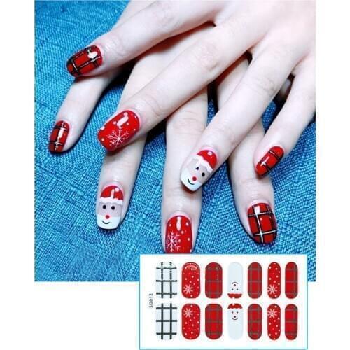 Santa Claus Elk Nail Sticker Christmas Nail Decor Merry Christmas Decor Christmas Gifts Navidad 2020 Happy New Year 2021