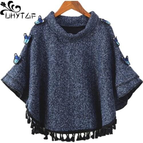 UHYTGF New Shawl Spring Jacket Women Fashion Tassel Bat Sleeve Elegant Female Clothing Solid Sweet Cute Girl Short TopsCoat 1570