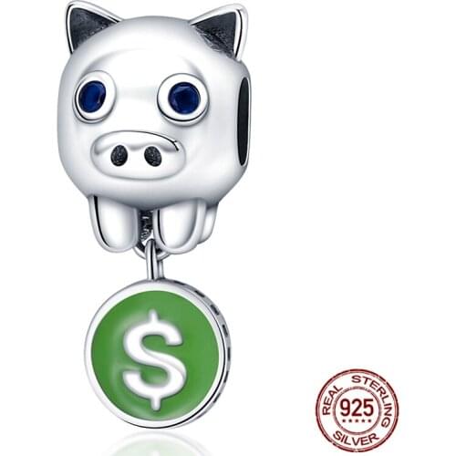 New 100%925 Sterling Silver Flamingo Balloon Pendant Fit Original 3mm Bracelet&Bangle Making Fashion DIY Jewelry For Women