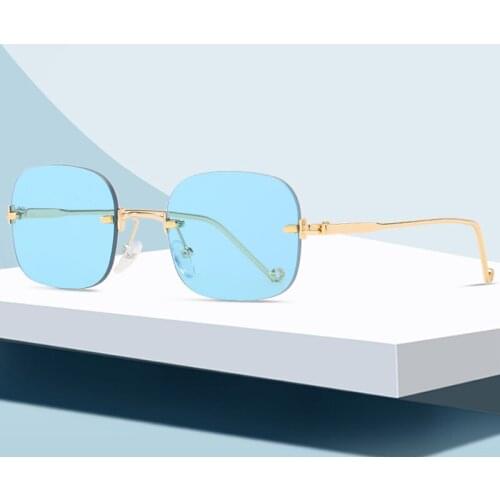 RoseBerry Glasses 2021 Fashion Womens and Men Oversized Square Rimless Sunglasses Brand Designer Uv400