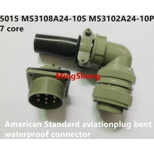 Original new 100% 5015 MS3108A24-10S MS3102A24-10P 7 core American Standard aviationplug bent waterproof connector