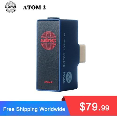 Hilidac Audirect Atom2 HiFi Portable USB DAC/AMP ES9281AC Support MQA DSD512 32bit/768kHz Type-C/Lightning optional Plug Atom 2
